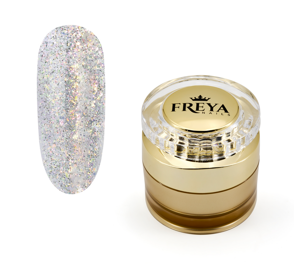 Astra Builder Gel 01 с брокатен ефект за маникюр, топ гел лак без ТПО | Поръчай от FREYA Nails