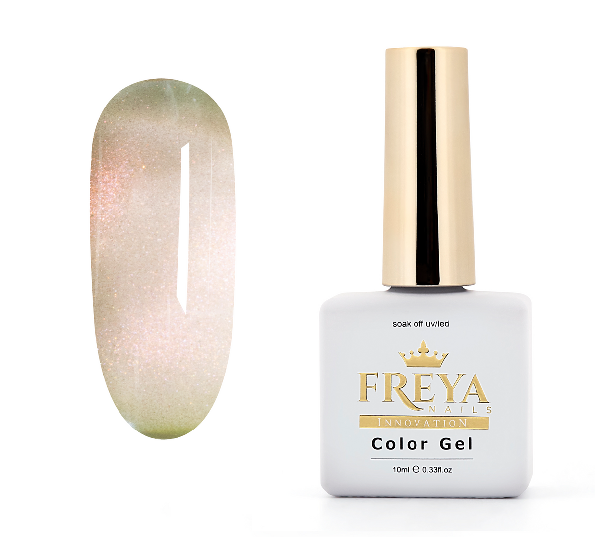 Гел лак Tutti Frutti Cat Eye - Guava Jelly с шимерен ефект и стилен зелен нюанс.