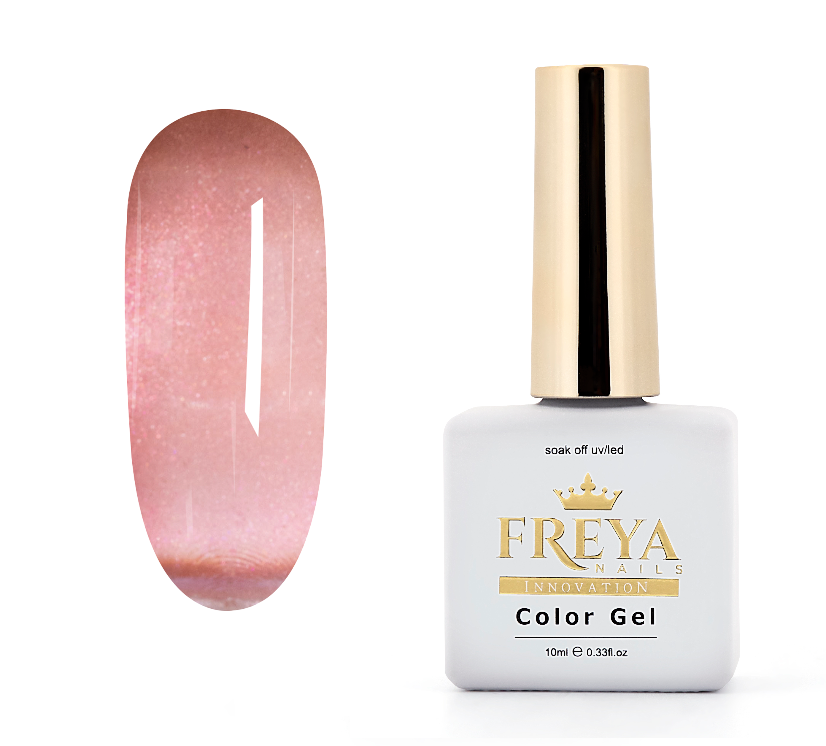 Гел лак Tutti Frutti Cat Eye - Papaya Nectar 10ml от FREYA с бляскав ефект и нежно оранжево-коралово нюанс.