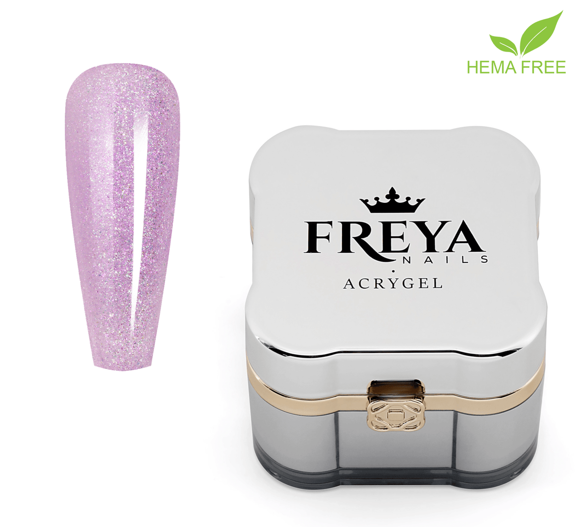 Glitter Acrygel 01 хема гел лак, маникюр 2025, професионални гел лакове | Поръчай от FREYA Nails