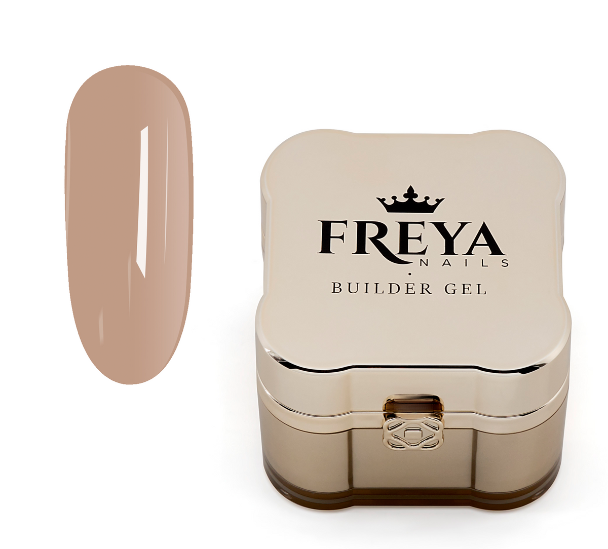 Lemmy Builder Gel 47 - Classic Beige in elegant packaging with creamy texture swatch for professional nail strengthening and salon lengths.